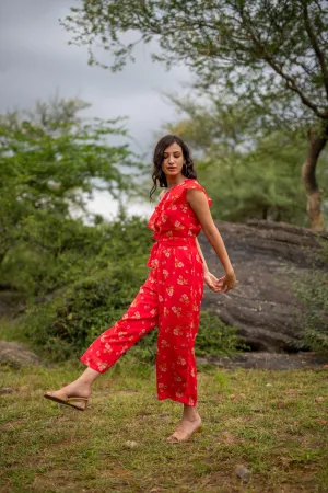 FLORAL ONE-SHOULDER JUMPSUIT
