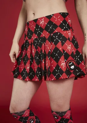 Get Lost Argyle Mini Skirt