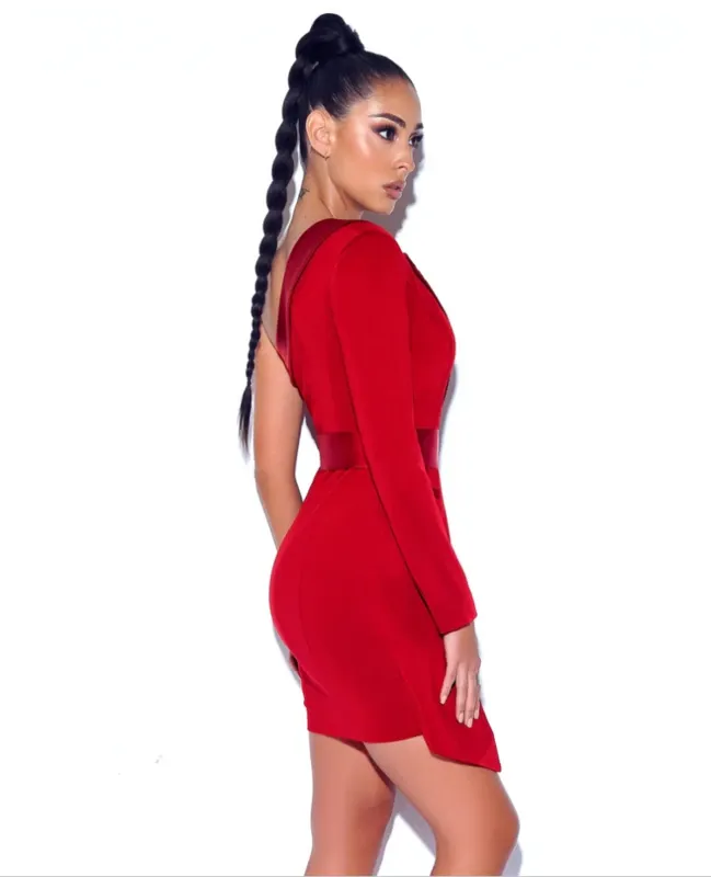 GF  Half Sequined Asymmetrical Mini Dress