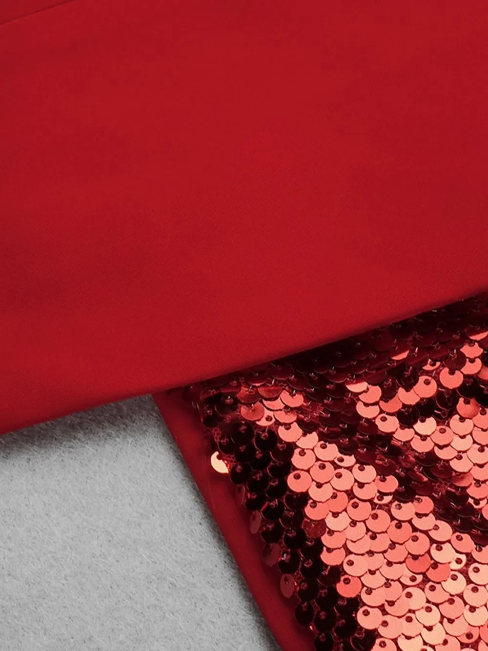GF Red Half Sequined Asymmetrical Mini Dress