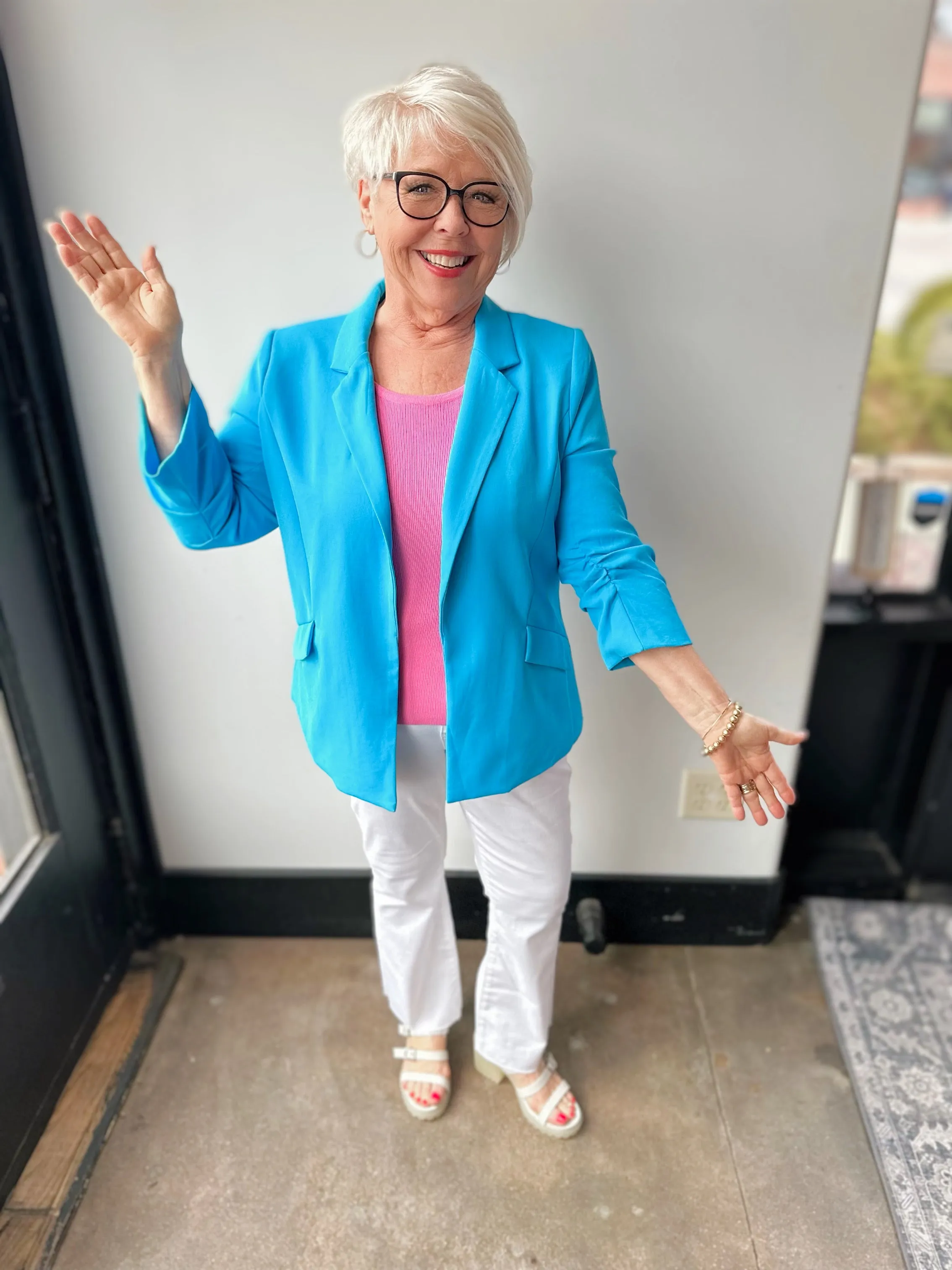 Girl Boss Blazer in Vivid Blue