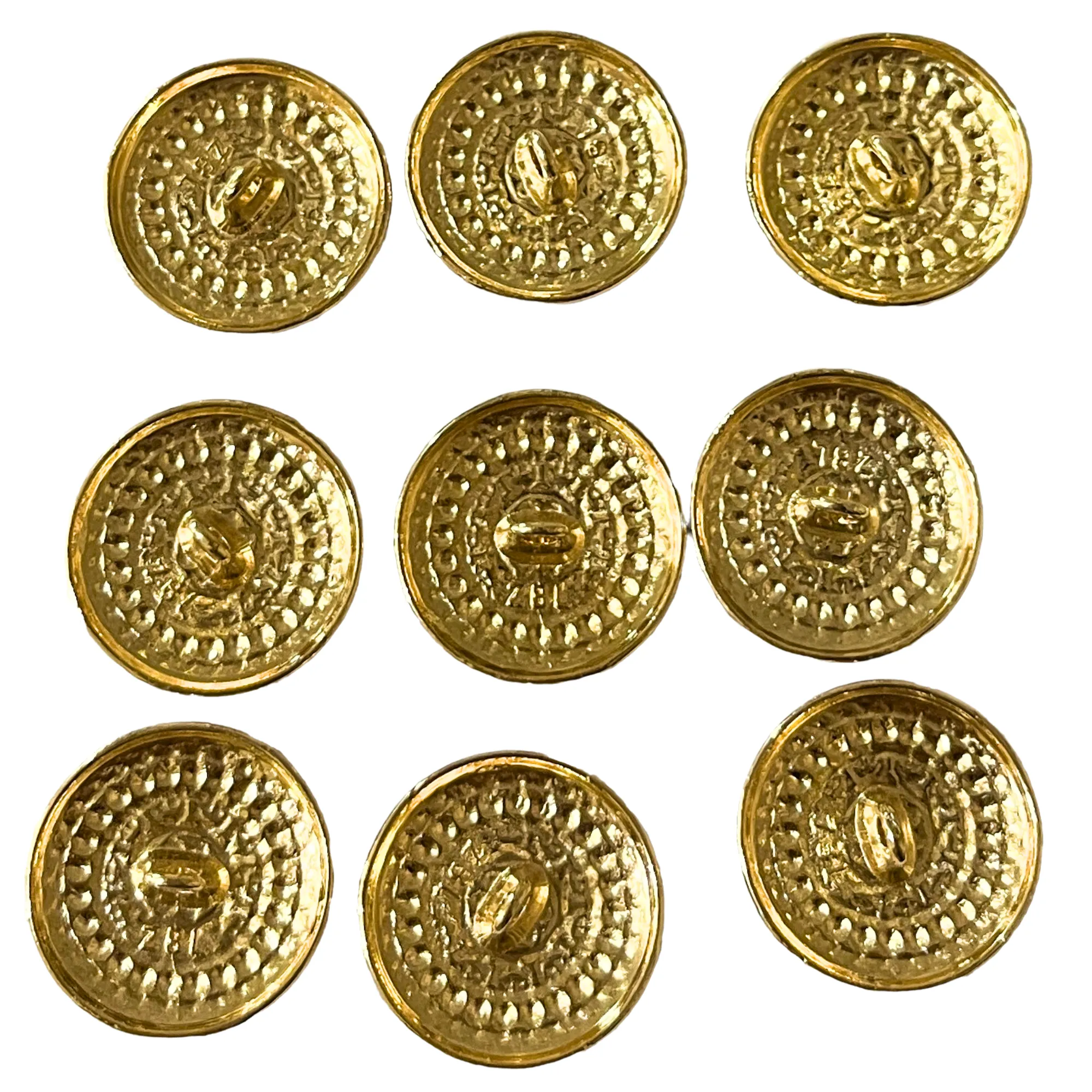 Golden & White Color Filligreen Designer Shiny Round 1 Hole Metal Buttons