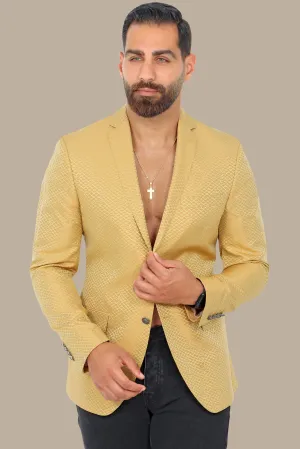 Golden Serpent: Gold-Printed Snakes Blazer