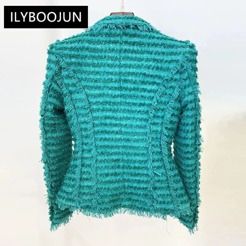 Good Day Thick  Woven Double-Breasted Blazer