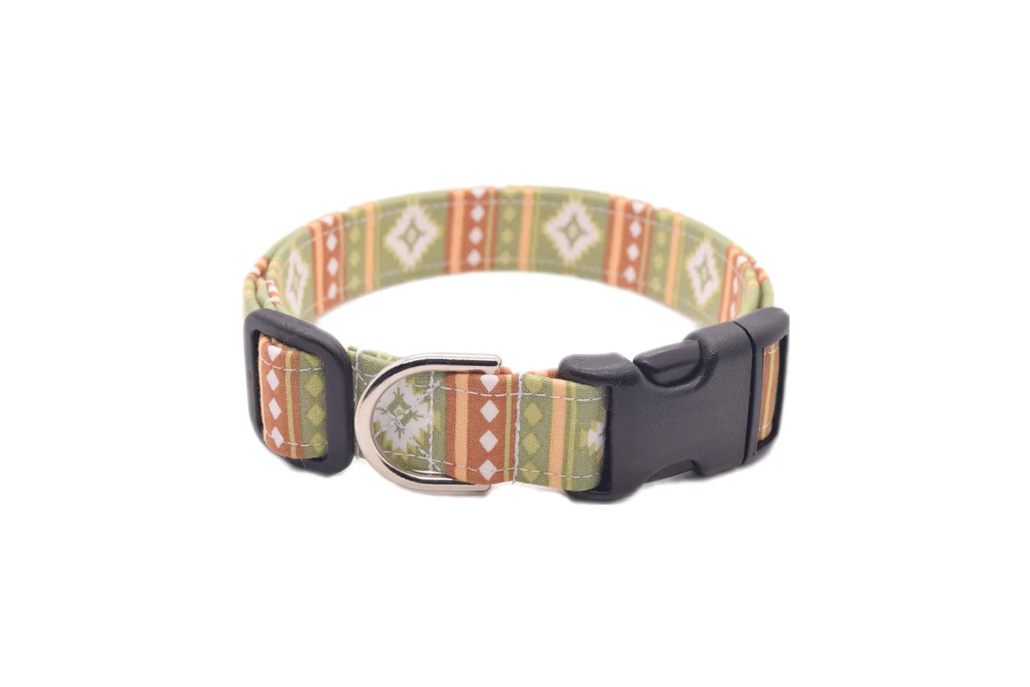 Green Southwest Tribal Dog Collar