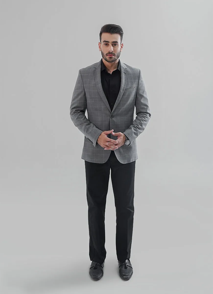 Grey Checks Wool Rich Classic Blazer