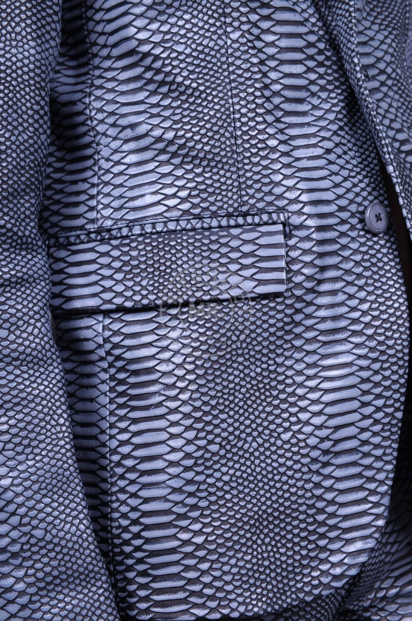 Grey Leather Snake Blazer