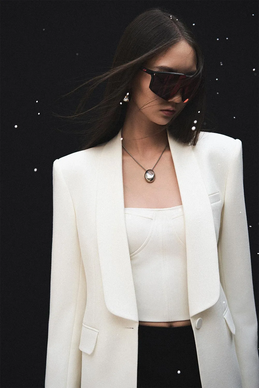 Gwen Sheath Shawl Lapel Silk Wool Blazer