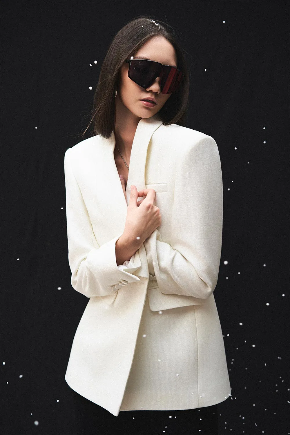 Gwen Sheath Shawl Lapel Silk Wool Blazer