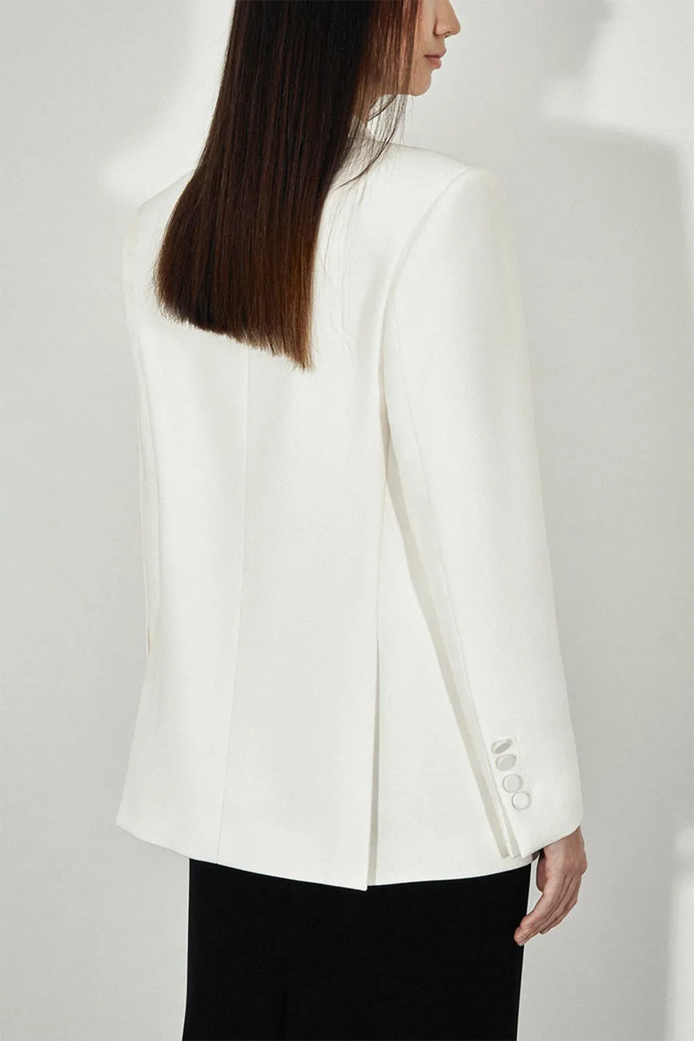 Gwen Sheath Shawl Lapel Silk Wool Blazer