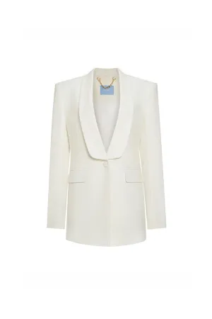 Gwen Sheath Shawl Lapel Silk Wool Blazer