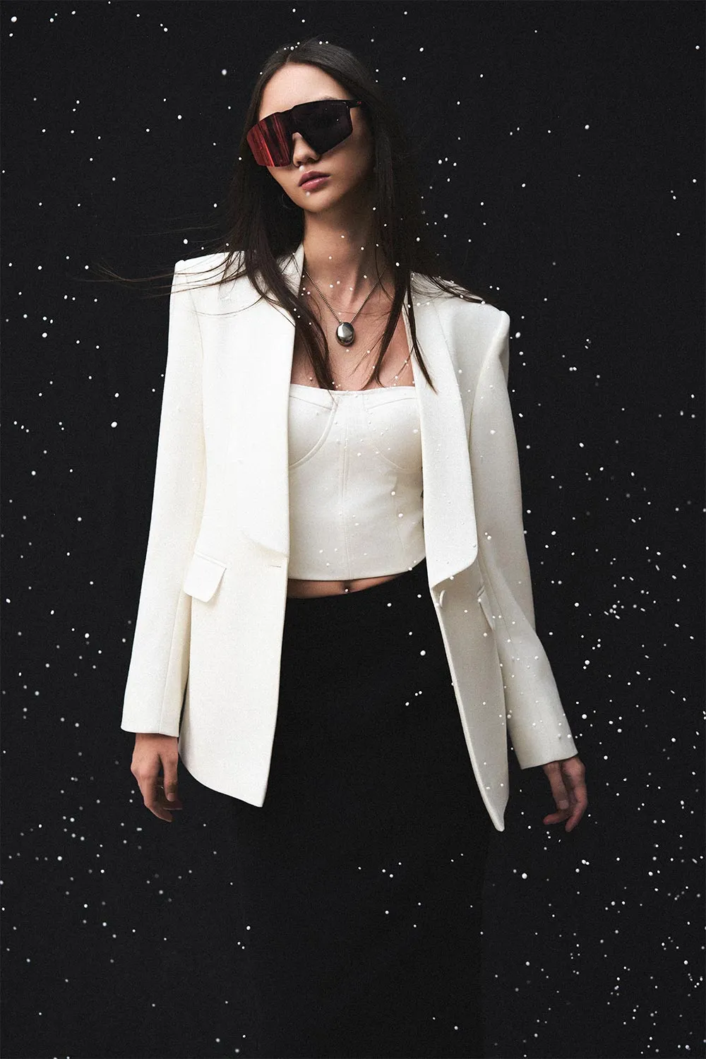 Gwen Sheath Shawl Lapel Silk Wool Blazer
