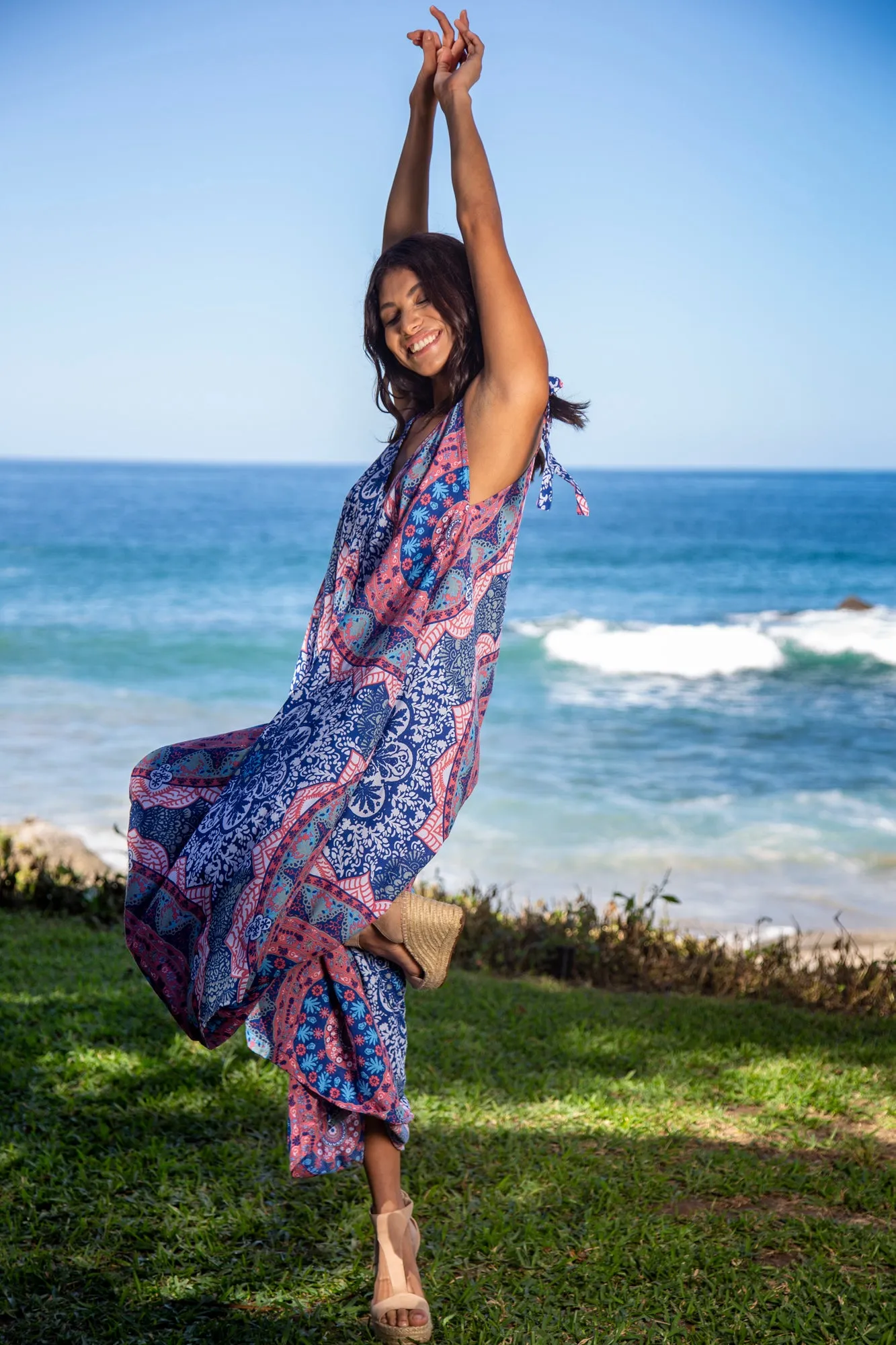 Gypsy Jumpsuit in Premium Pink Blue Mandala
