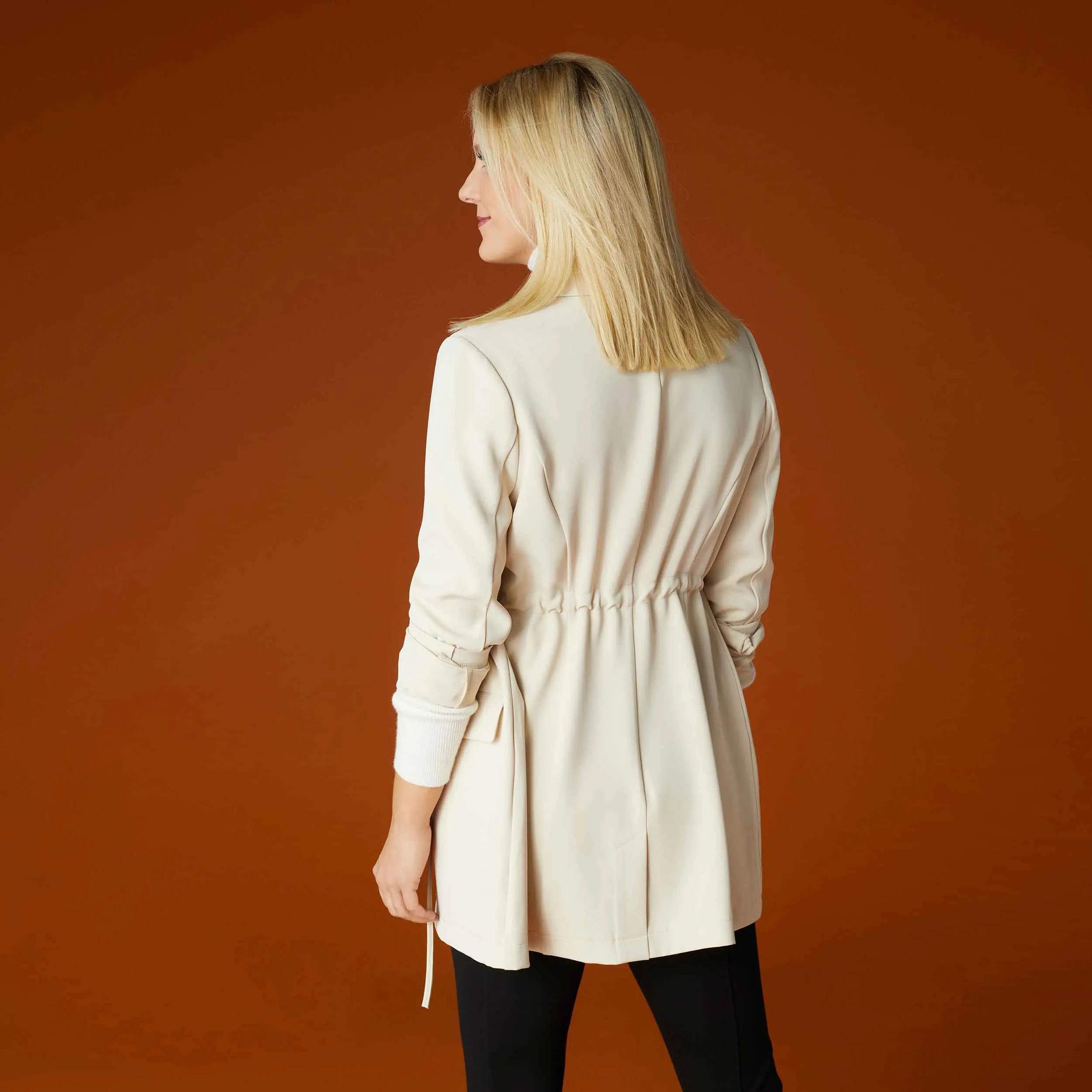Harmony Tie Waist Blazer - Bone