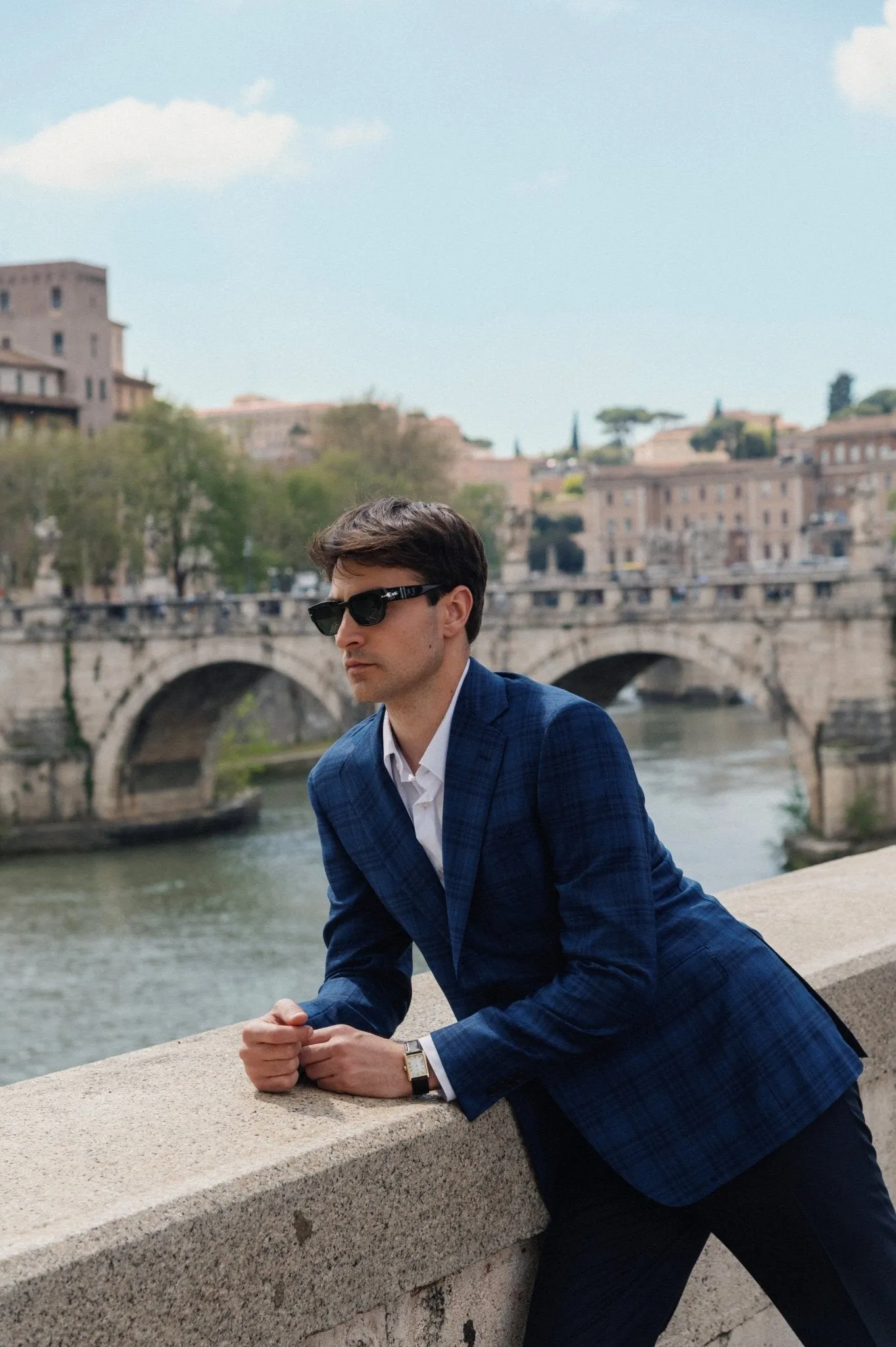 HENRY SARTORIAL HERITAGE Zegna Traveller™ Large Check Blazer NAVY/BLACK REG