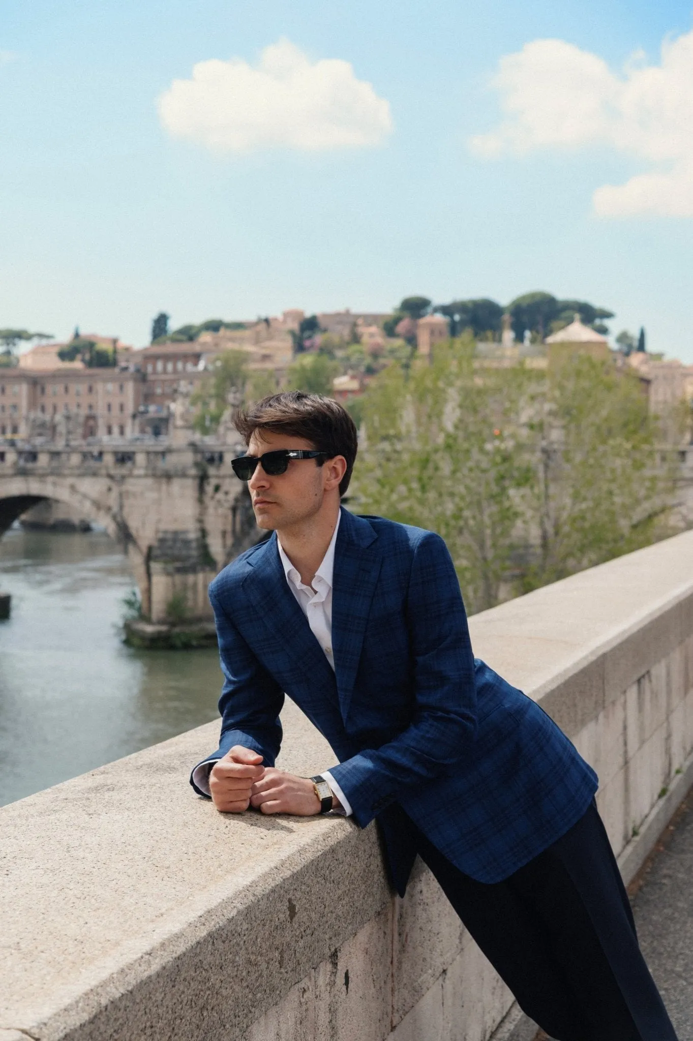 HENRY SARTORIAL HERITAGE Zegna Traveller™ Large Check Blazer NAVY/BLACK REG