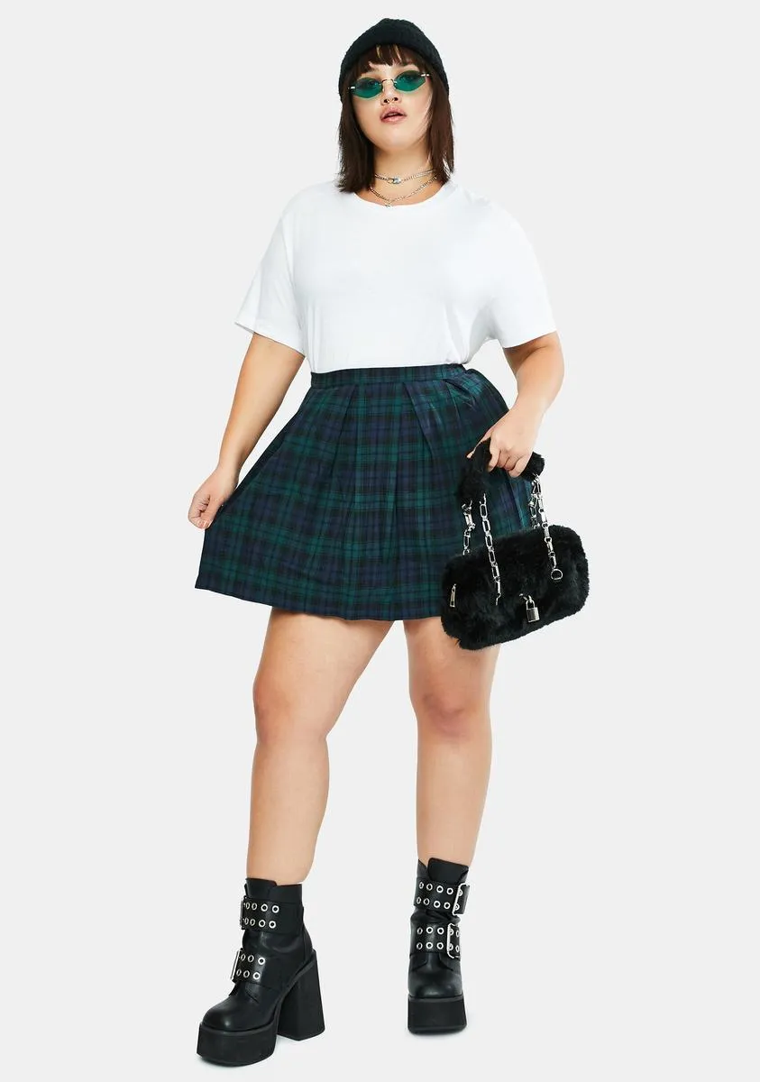 Her High School Hexes Plaid Pleated Skirt