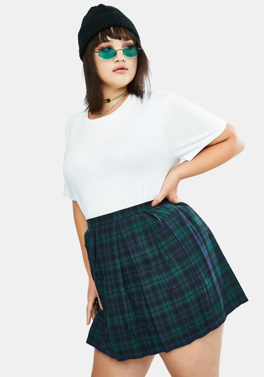Her High School Hexes Plaid Pleated Skirt
