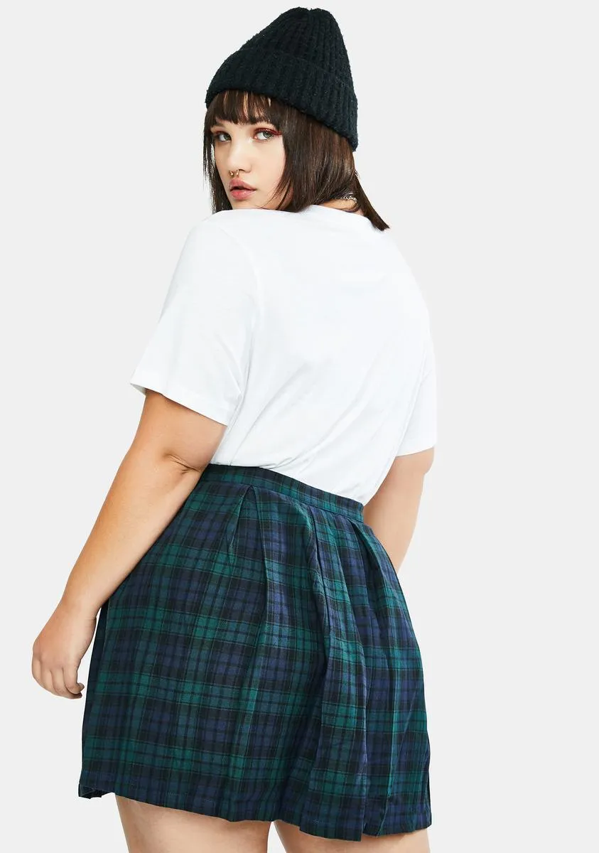 Her High School Hexes Plaid Pleated Skirt