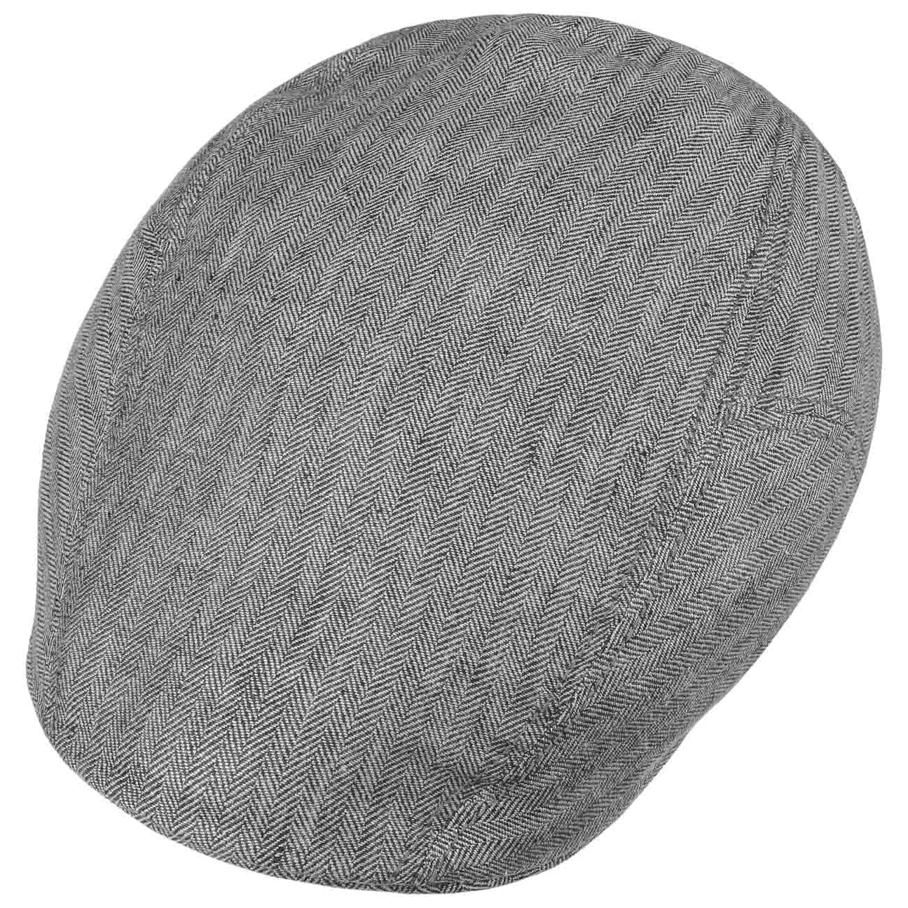 Herringbone Linen Flat Cap by Stetson