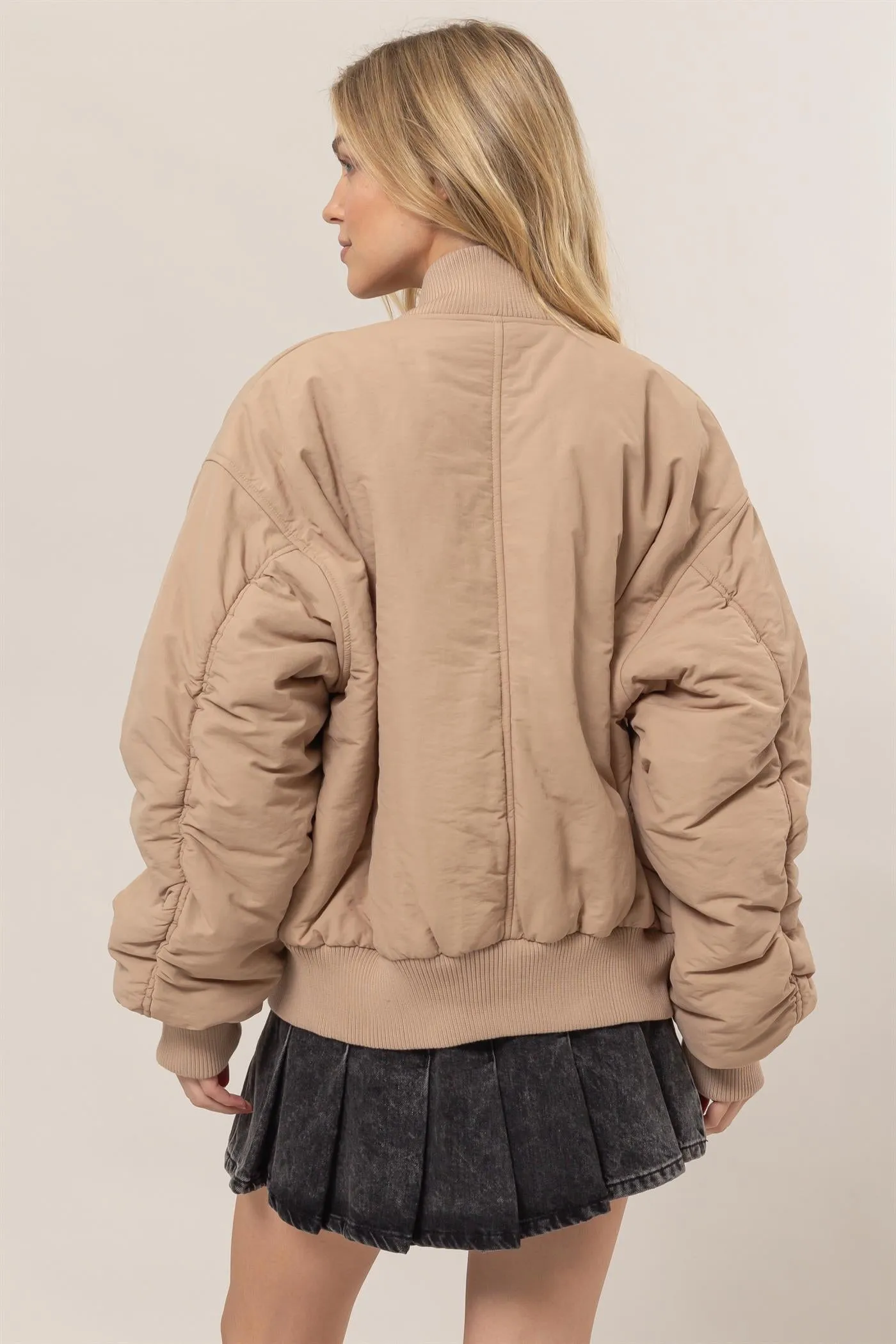 HF24E736-Oversized Bomber Puffer Jacket