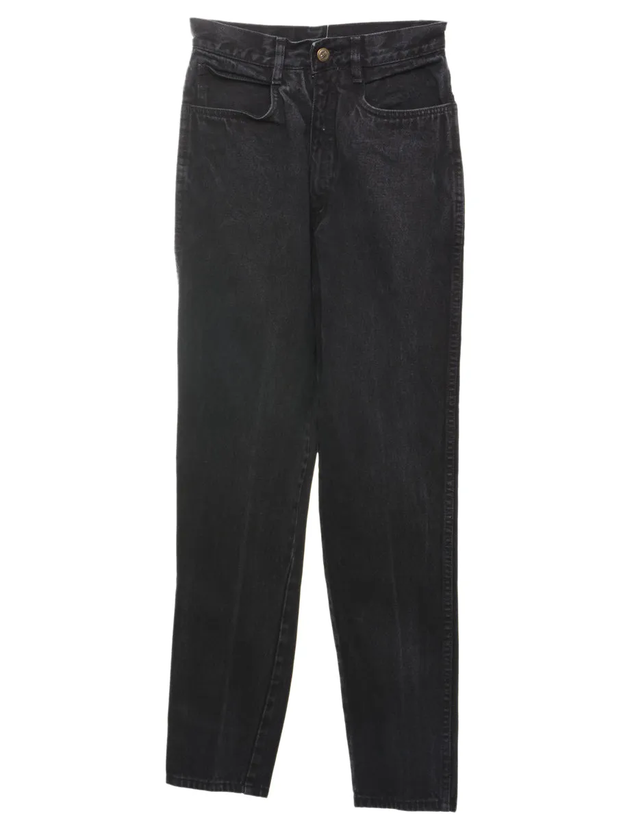 High Waist Black Tapered Jeans - W24 L29