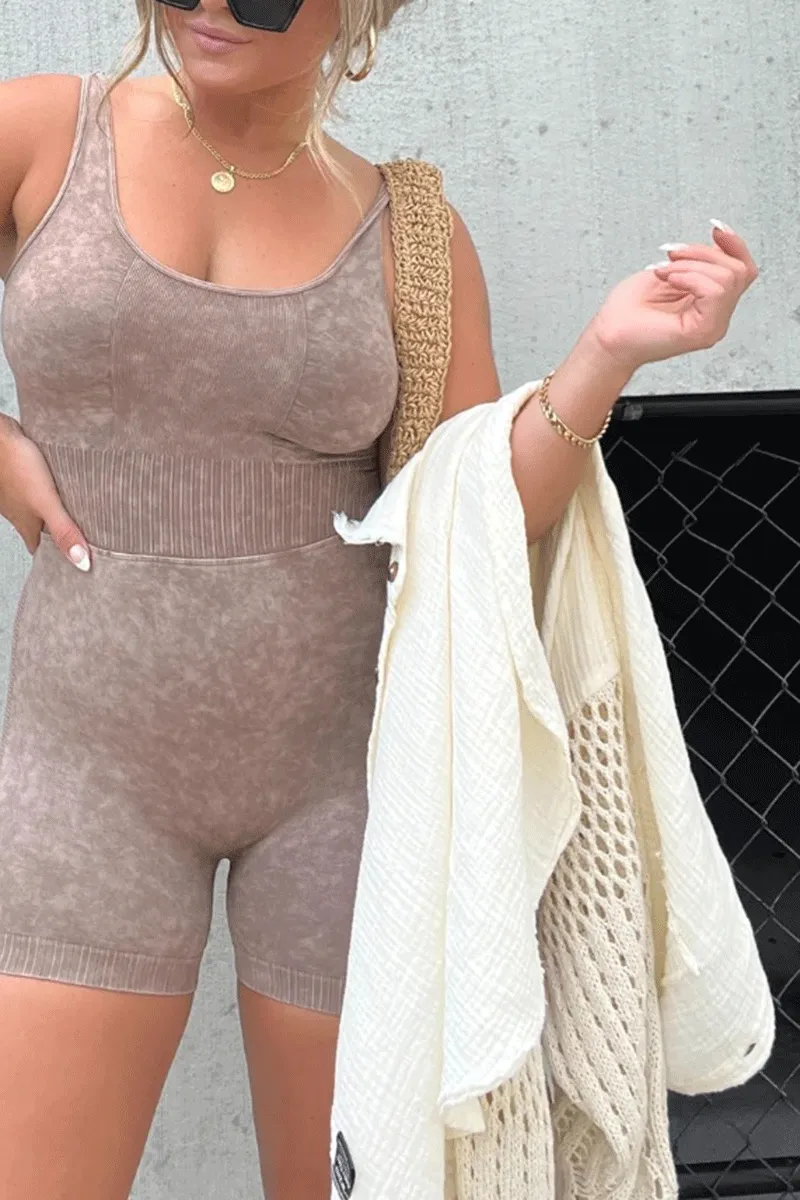 HJO2084 Sleeveless Bodycon Jumpsuit