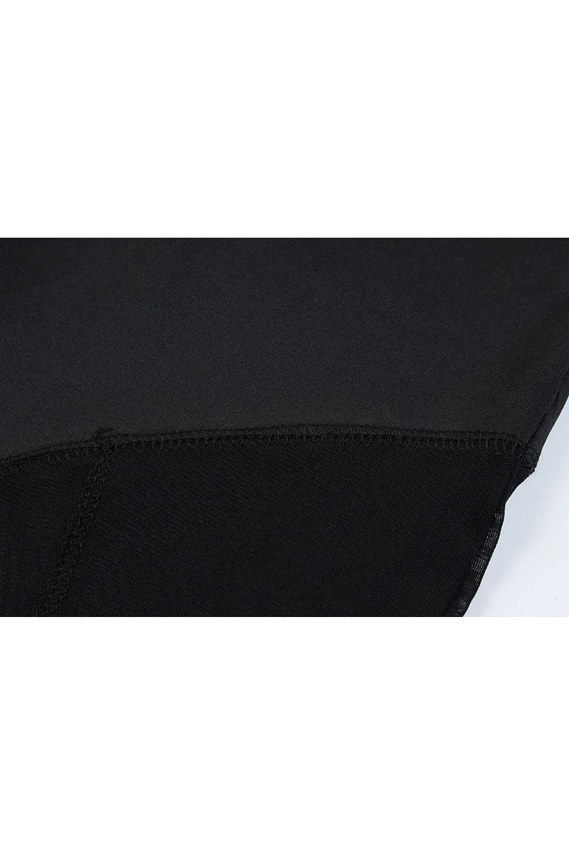 HJQ1100 Mesh Long Sleeves Jumpsuit