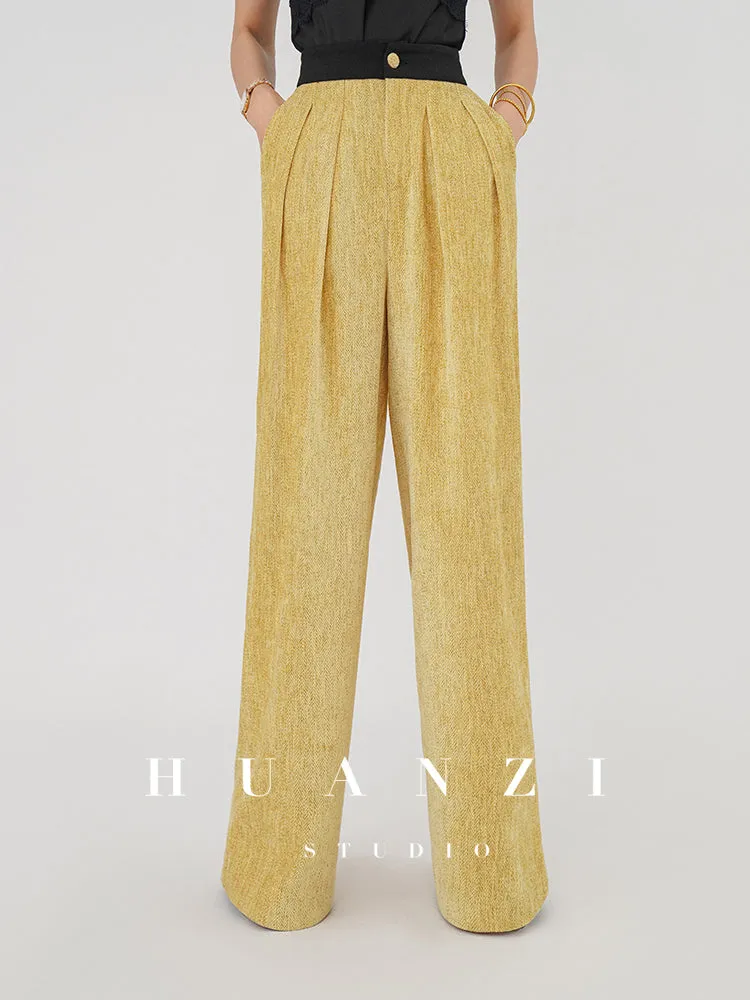 Huanzi herringbone blazer short jacket women's two-piece suit -Iriou