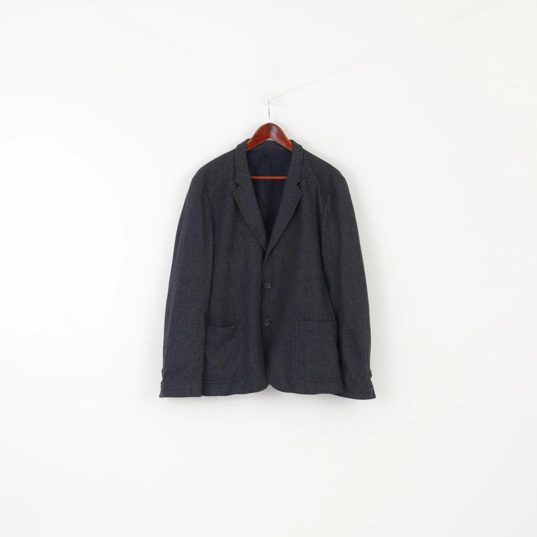 Hugo Boss Men 52 42 Blazer Navy Wool Arid Single Breasted Sport Jacket