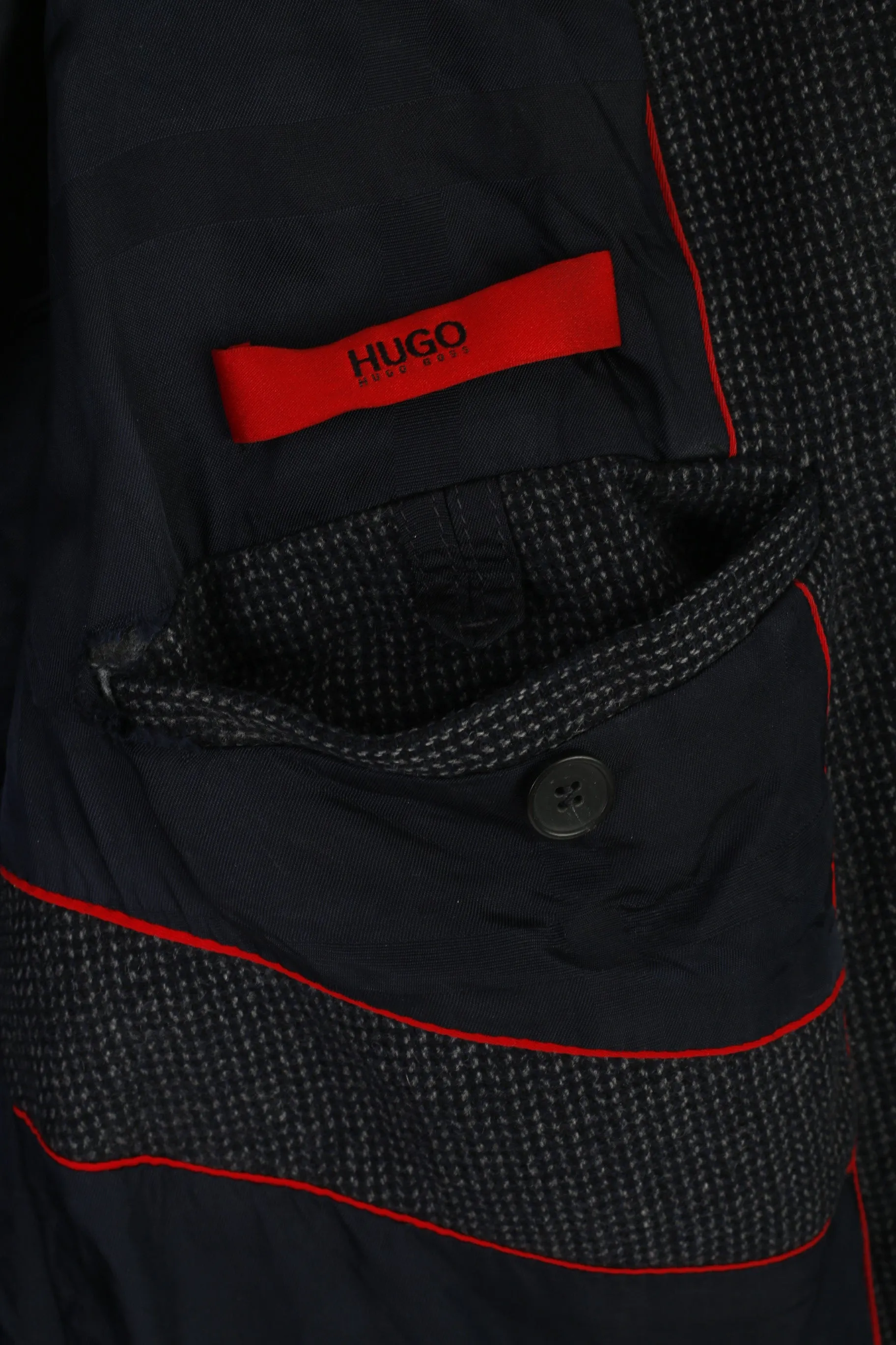 Hugo Boss Men 52 42 Blazer Navy Wool Arid Single Breasted Sport Jacket