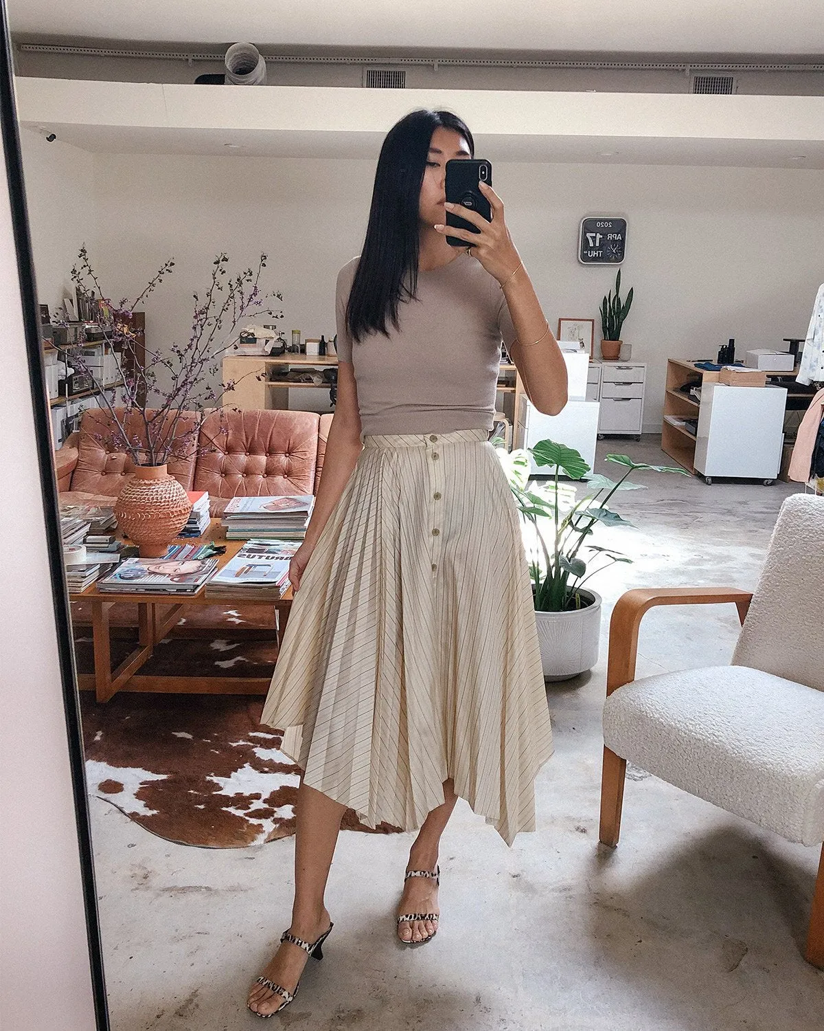 Ilia Fluid Po Skirts in Cream Beige