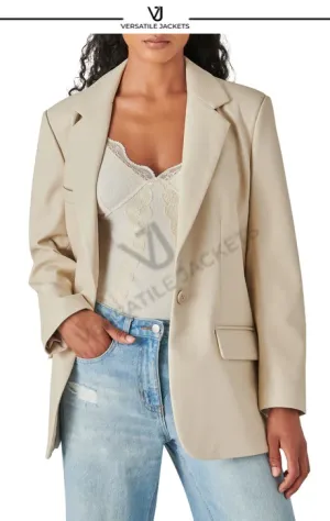 Imaan Faux Leather Blazer