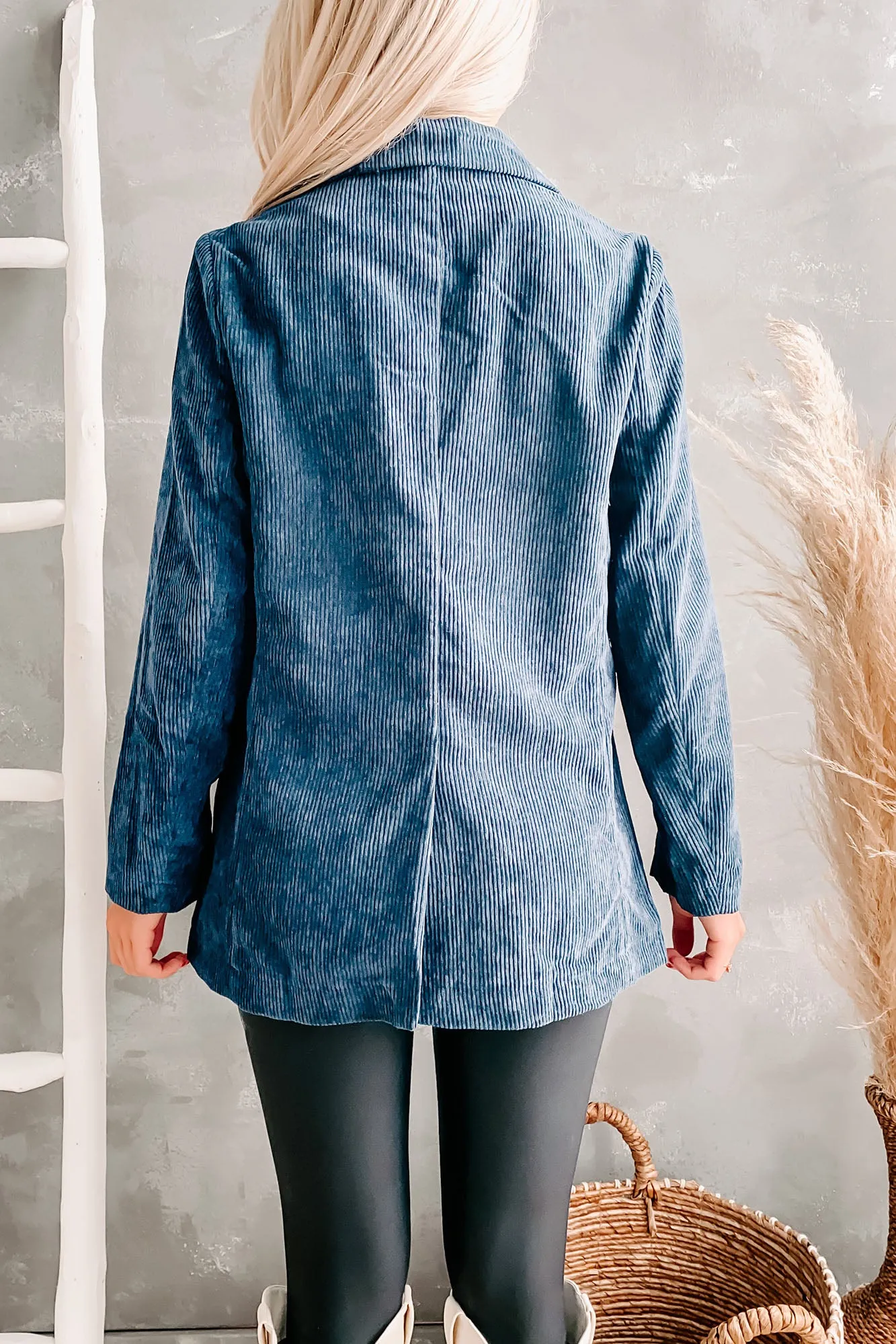 In Charge Now Corduroy Blazer (Dark Navy)