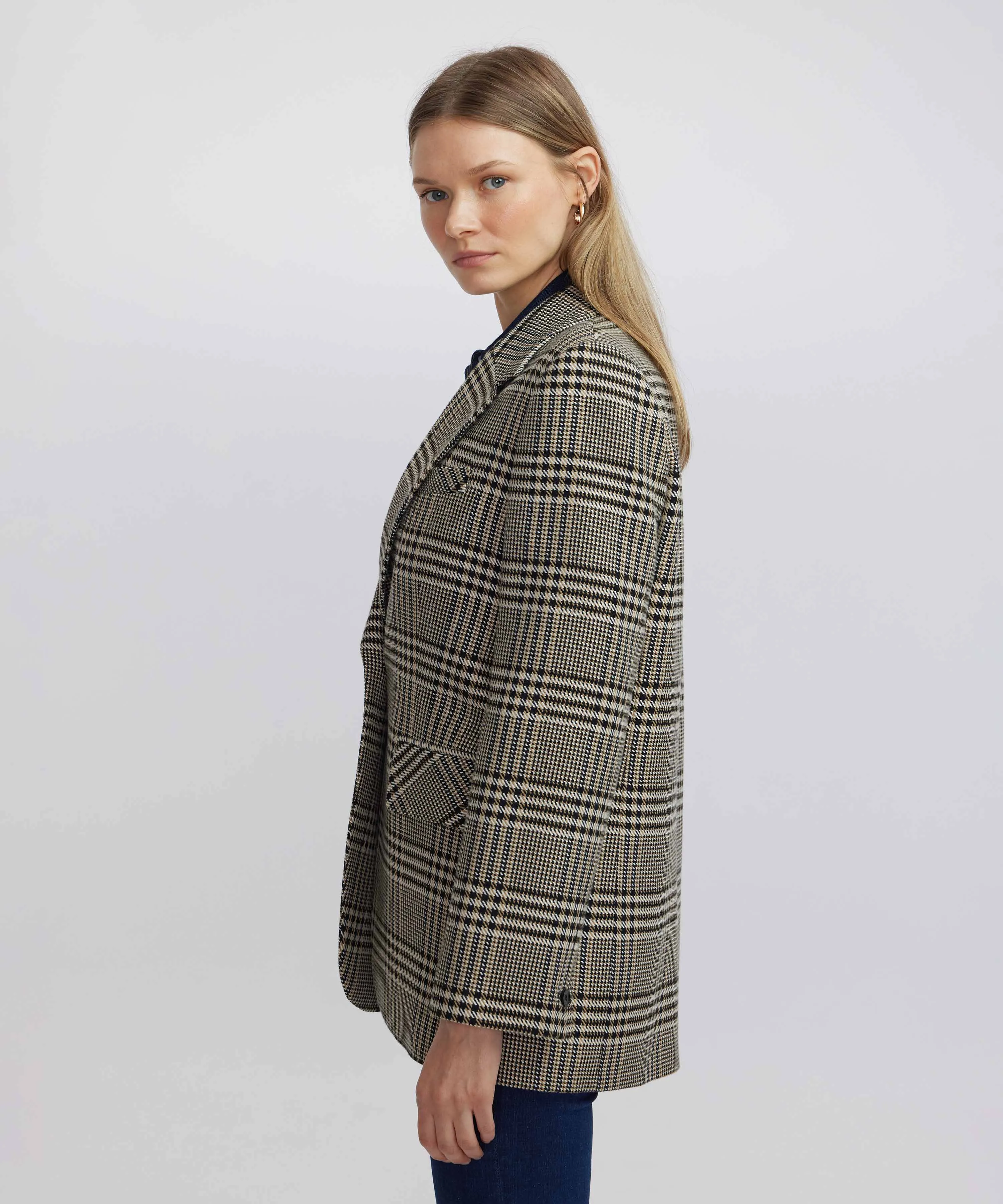 Ipekyol Houndstooth Pattern Blazer Natural