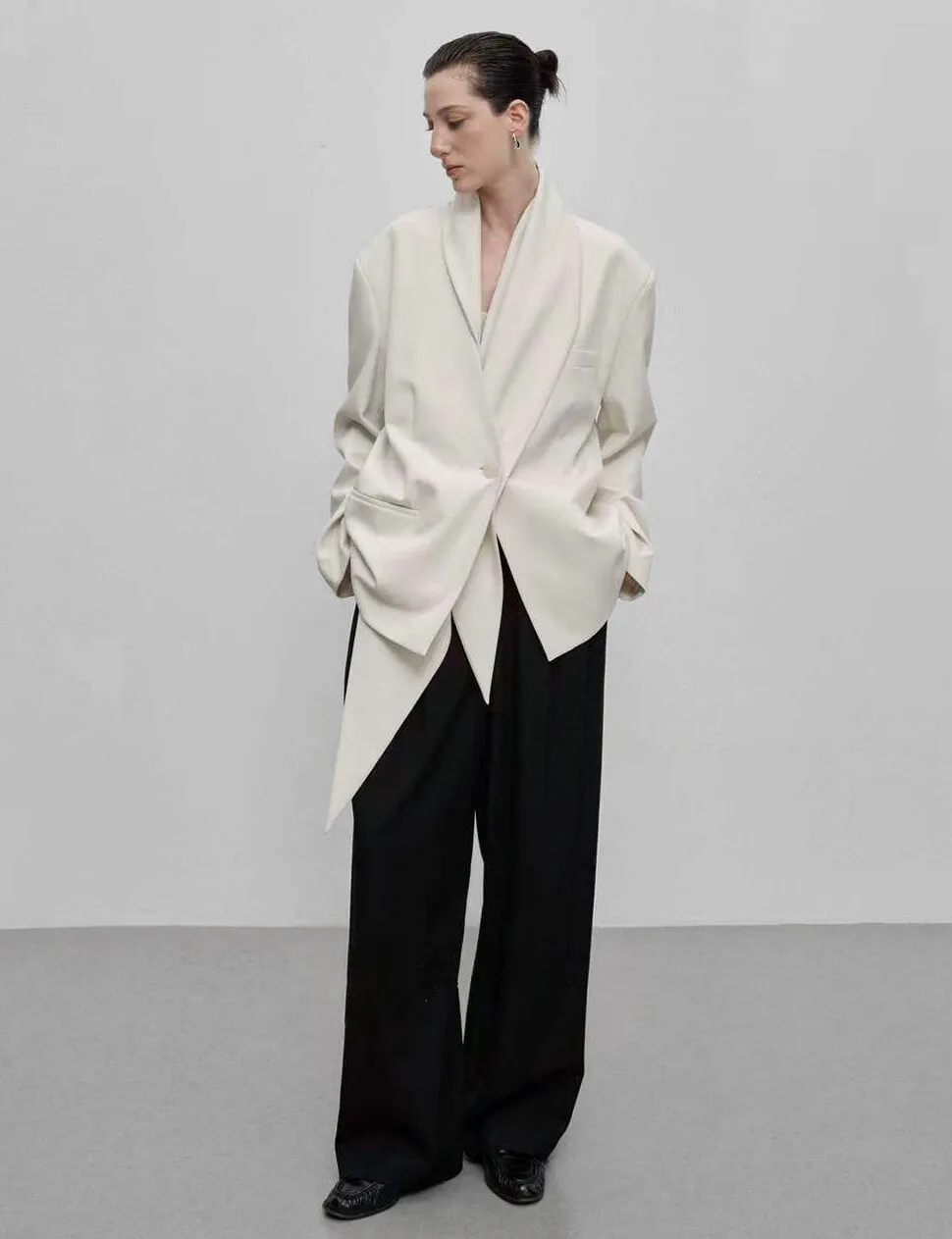 Ivory Scarf Blazer