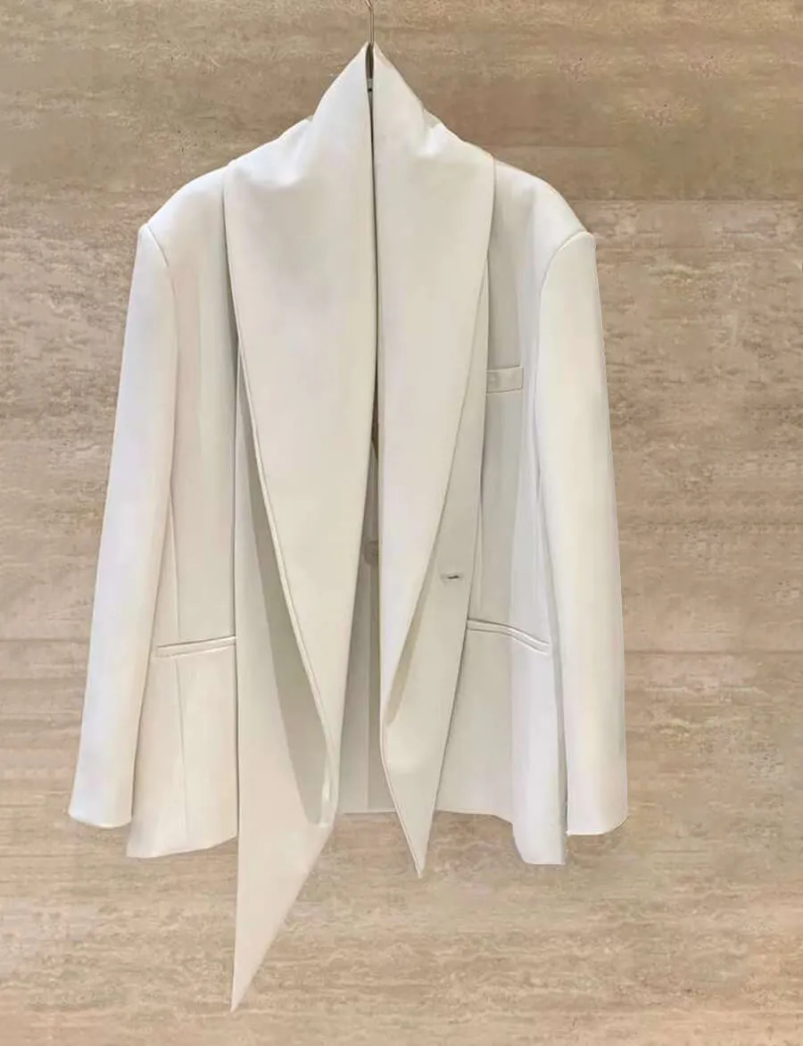 Ivory Scarf Blazer