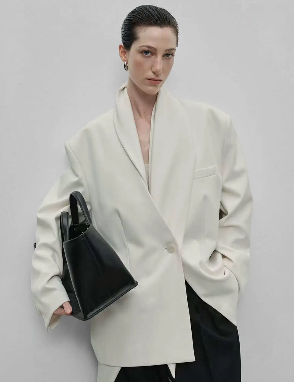 Ivory Scarf Blazer