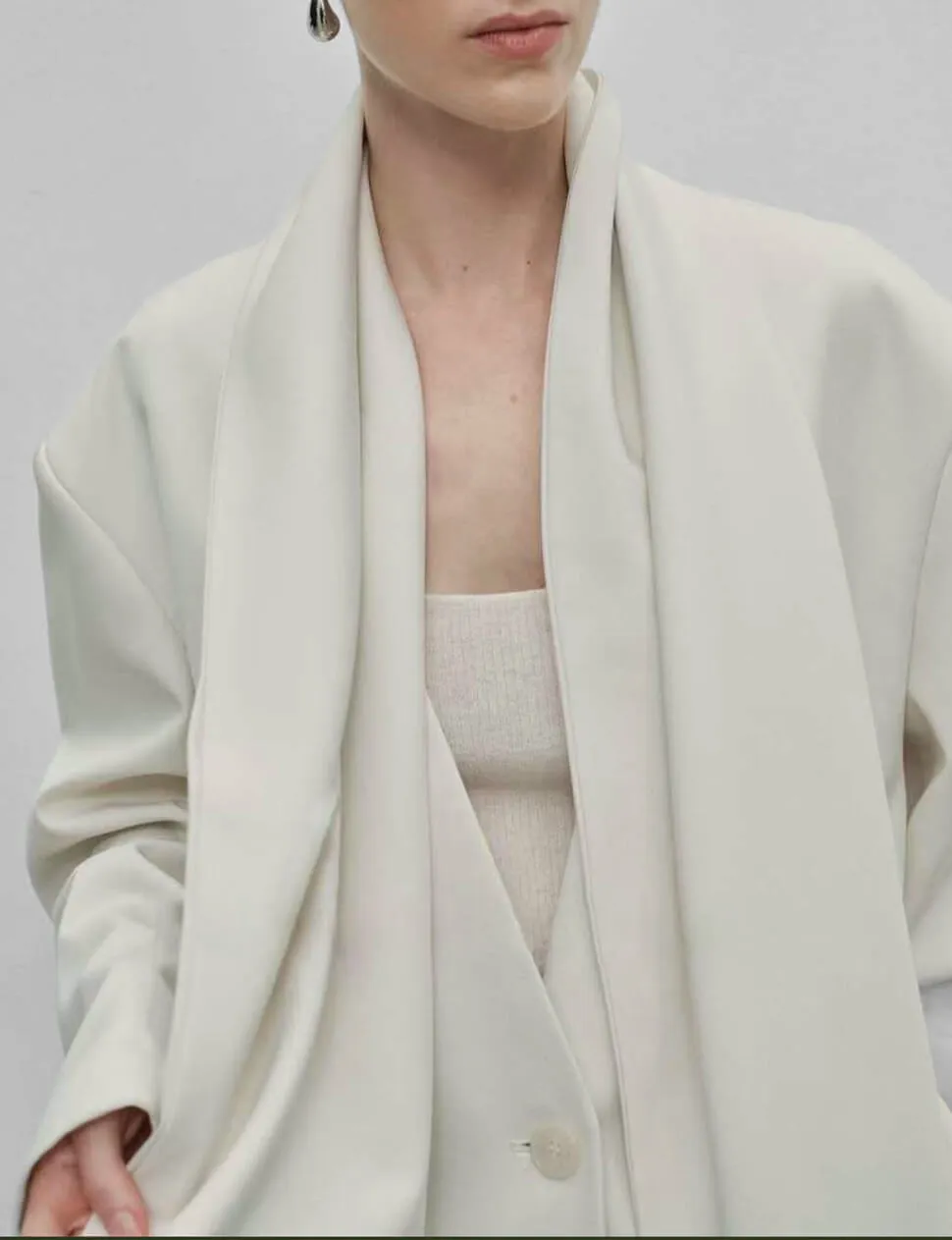 Ivory Scarf Blazer
