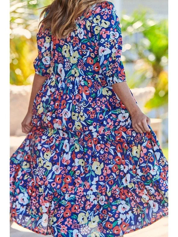 JAASE Carnation Print Eve Midi Dress