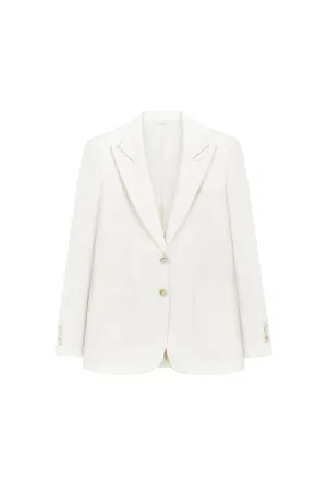 Jasmine Straight Patch Pocket Poly Wool Blazer