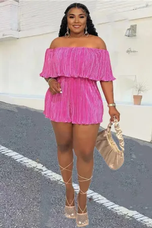JC232 Pleats Off Shoulder Rompers