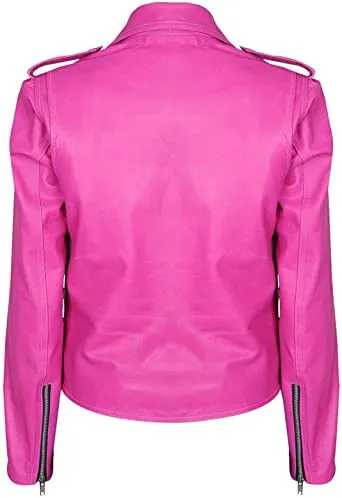 Jessica Alba Hot Pink Leather Jacket
