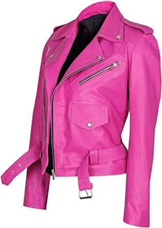 Jessica Alba Hot Pink Leather Jacket