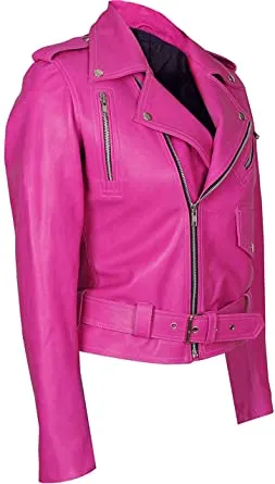 Jessica Alba Hot Pink Leather Jacket