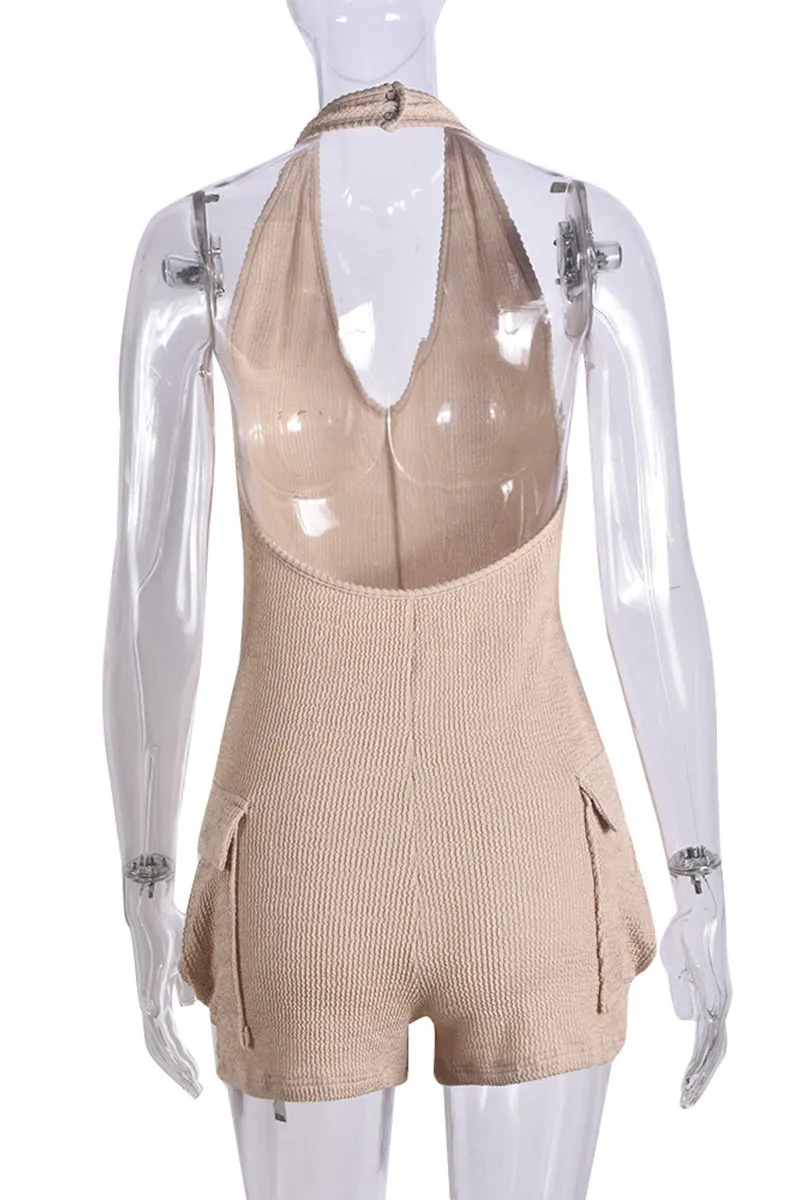 JG0462 Sleeveless Halter Rompers