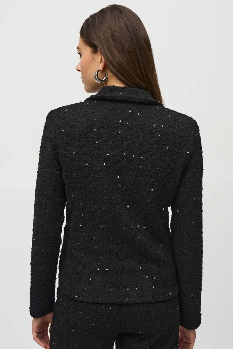 Joseph Ribkoff Black Sequined Bouclé Blazer Jacket 244203