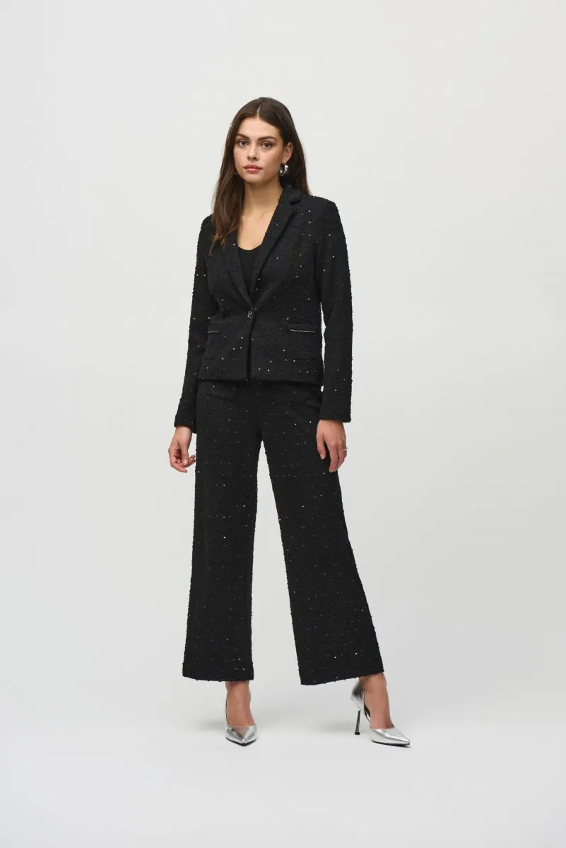 Joseph Ribkoff Black Sequined Bouclé Blazer Jacket 244203