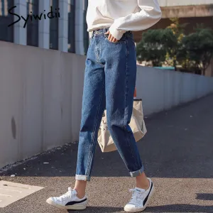 Joskaa High Waisted Jeans for Women Clothes Fall 2024 Denim Joggers Vintage Streetwear  White Black Blue Harem Pants Casual