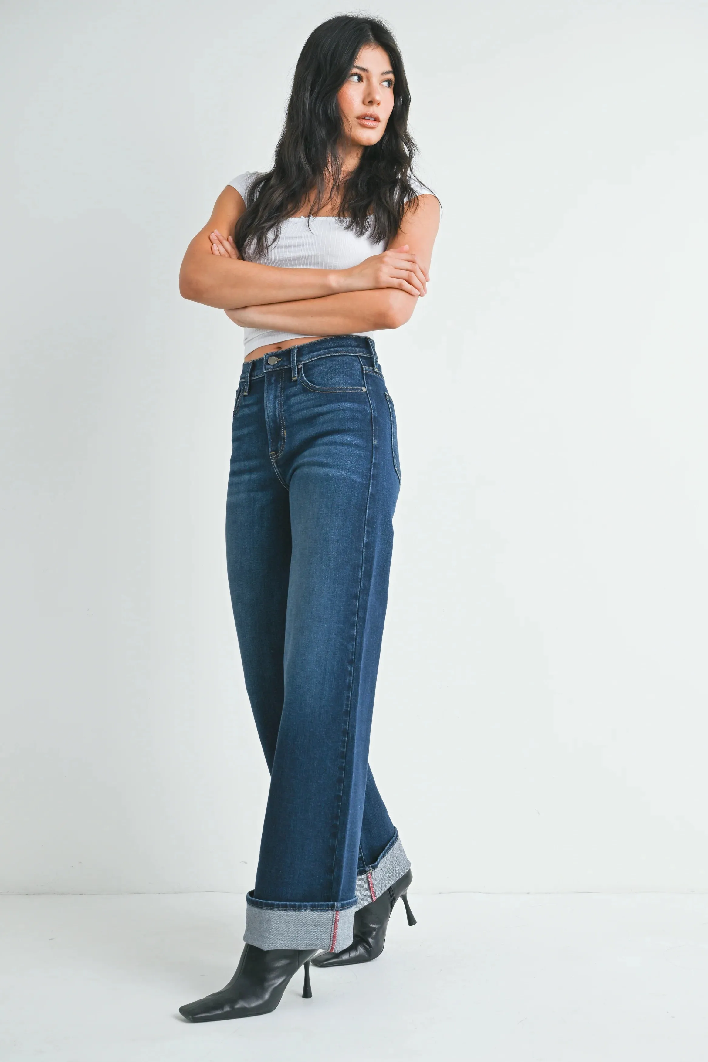 Just Black Denim The Cuffed Palazzo